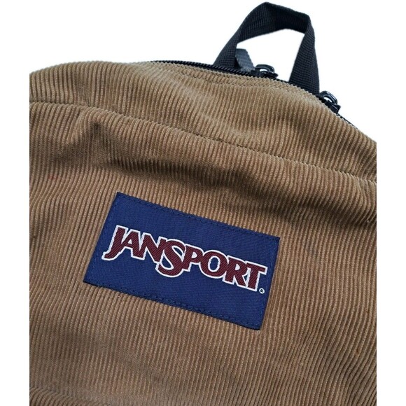 Jansport Corduroy Tan Brown School Backpack Bag Vintage Like 90s Y2k 18"x12" - Picture 2 of 8